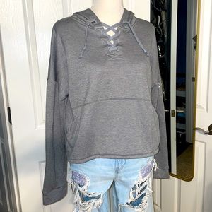 Grey Cropped Under Armour Sweatshirt